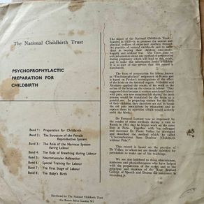 Medical interest vinyl record "Psychoprophylactic Preparation For Childbirth" from 1961, midwifery interest in