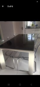 black glass dining