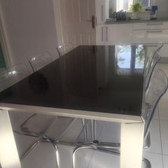 black glass dining