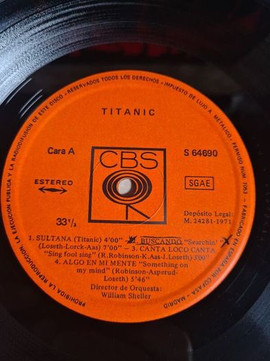 Titanic Band Vinyl Lp Record Spain 1971