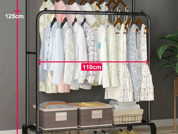 NEW Metal Double Clothes Garment Rail