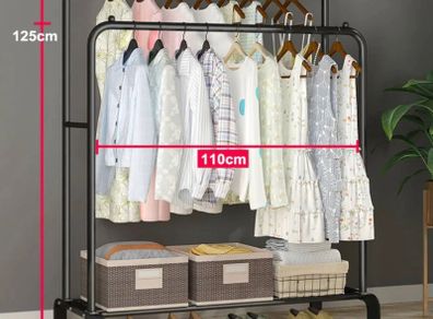 NEW Metal Double Clothes Garment Rail