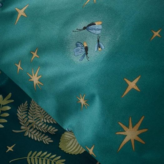 Catherine Lansfield Enchanted Twilight Reversible Double Duvet Cover Set Forest Green - Brand New