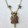 Beetle Skull Star Pearl Gold Necklace Image 2