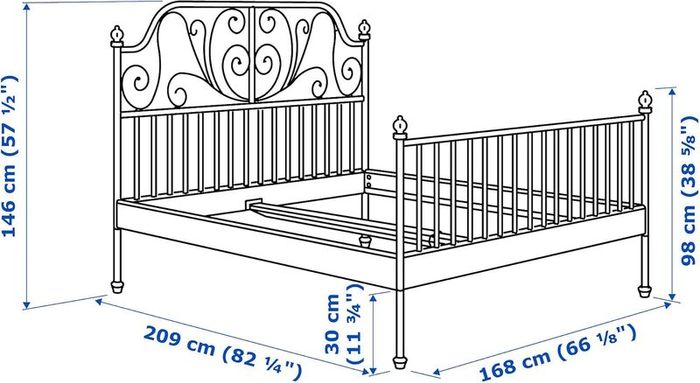 IKEA Leirvik iron double bed frame (white)
