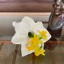 White Ceramic Lily Flower Ceramic Vase Laying Down Lily Shape Vase Image 9