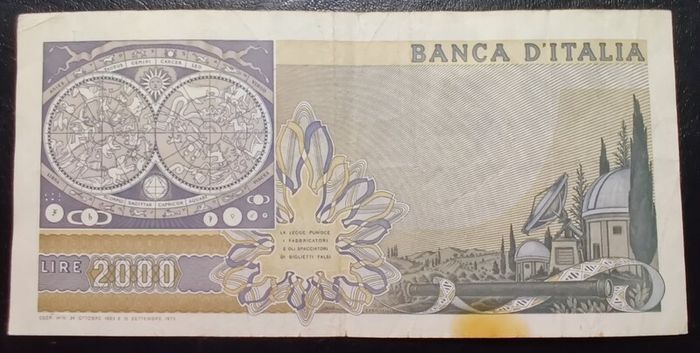 2000 Lire (Galileo Galilei) 1983 Italy