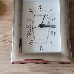 Silver framed clock