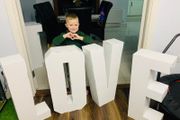 3D Letters and numbers can be printed in any colour or background perfect decor for weddings birthdays or christenings