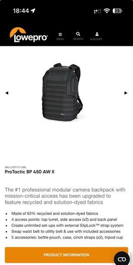 Lowe Pro ProTactic BP 450 AW ii