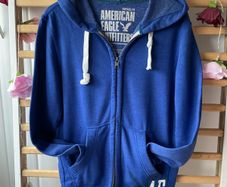 hoodie American eagle xsmall blue logo detail hoodie