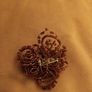 Beaded copper colour brooch Image 2