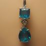 Rhodium Plated Sterling Silver Rare Capri Blue Quartz Pendant Image 2