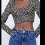 top Bnwt Zara floral cropped corset top medium Image 3