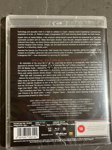 2 David Cronenberg Special Edition Blu Rays - New Sealed