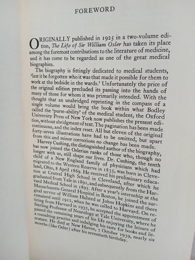 The Life of Sir William Osler by Harvey Cushing (PT244)