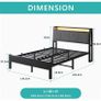 Double Bed Frame, 4FT6 Bed Frame Ergonomics Double with Charging Station and LED Lights Image 8