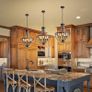 5 Light Farmhouse Chandelier Rustic Flush Mount Ceiling Light,Vintage Adjustable Height Hanging Pendant Lighting for Foyer Dining Room Image 5
