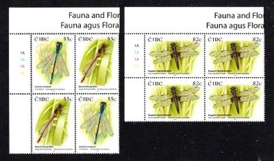 2009 Ireland Flora & Fauna Dragonflies Commemorative Stamps Plate Block 1A1A1A1A Mint Never Hinged (MNH)