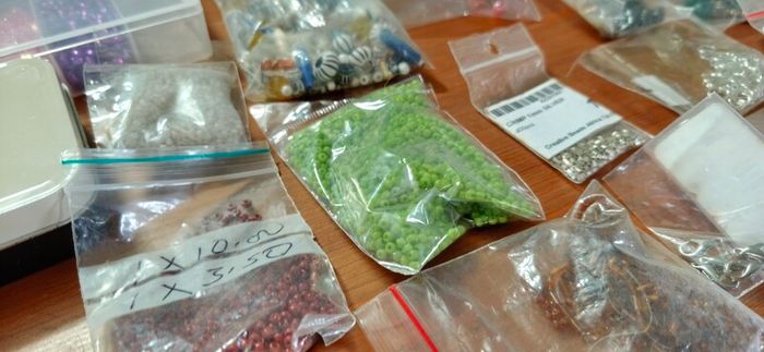 Assortment of beads for jewelry making