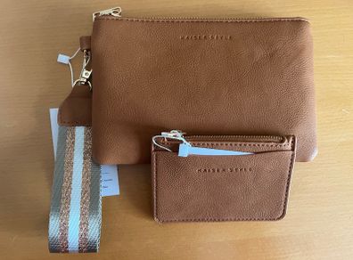 BNWT KAISER STYLE ladies tan purse & card holder