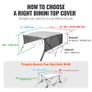 4 Bow Bimini Top Boat Cover, Detachable Mesh Sidewalls, 600D Polyester Canopy with 1" Aluminum Alloy Frame, Includes Storage Boot, 2 Support Poles, 2 Straps, 8'L x 54"H x 91"-96"W, Light Grey 1 answered questions Image 4