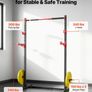 Multifunctional Squat Rack for Home Gym Power Cage Rack Width-Adjustable Workout Strength Training Equipment with 6 Band Pegs, Landmine Attachment & Safety Bars for Bench Press Squats Pull-Up Image 5