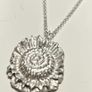 Handmade solid fine silver flower pendant on an 18 inch necklace Image 4