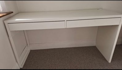 Ikea Micke Desk White, 2 Drawer