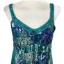 Klass Collection green / blue cotton sun dress size 10 includes postage Image 3