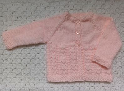 Baby Cardigan - 3-6 Months - Hand Knit