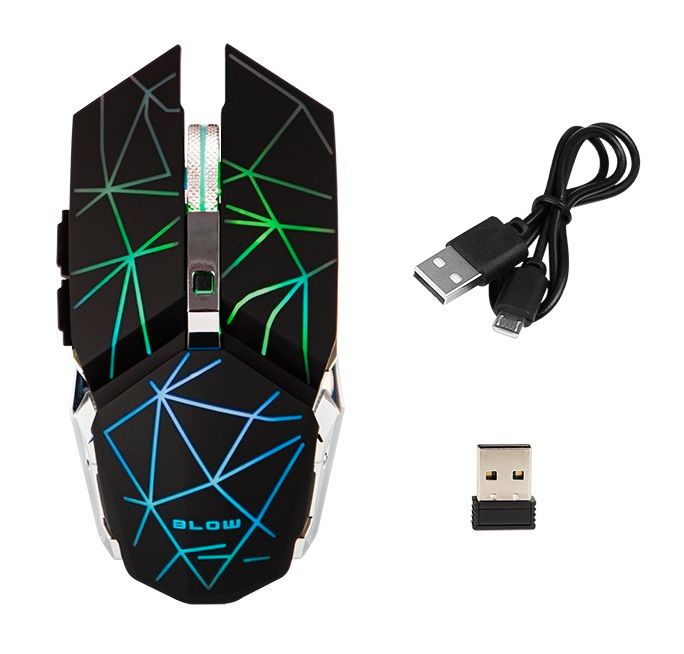New Wireless Gaming USB Optical Mouse 1000-1600 DPI Built-In Battery LED # 1519