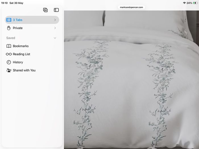 M&S embroidered bed linen set king size , new,