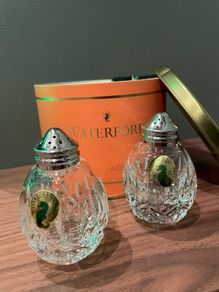 Waterford Crystal Lismore Round Salt & Pepper Shakers- Set of 2