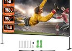 Outdoor Indoor  Movie Screen with Stand, 150