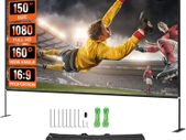 Outdoor Indoor  Movie Screen with Stand, 150