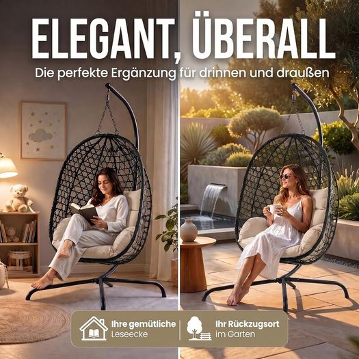 Hanging Chair with Frame Hanging Basket - Indoor and Outdoor Hanging Chair