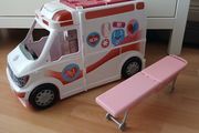 Barbie ambulance with sounds foldable clinic