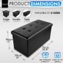 NEW | Leather 76 x 38 x 38cm Black Ottoman Foldable Storage Boxes Seat Foot Stool Storage Box with Lids for Kids Toys, Bedroom, Hallway, Living Room Image 2