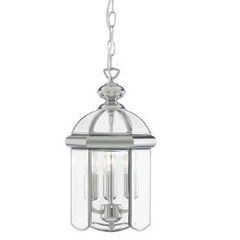 Chrome Finish Lantern Pendant Ceiling Light