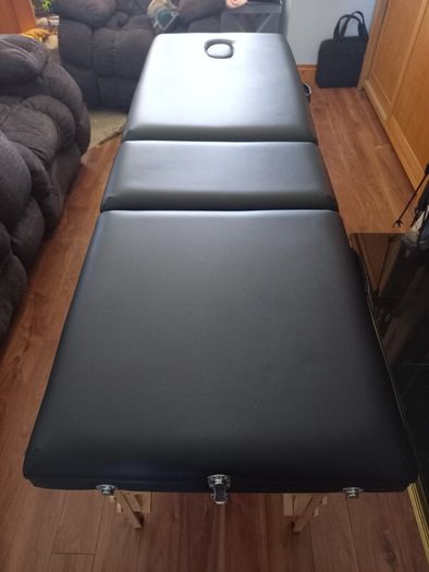 Adjustable massage table and swivel stool