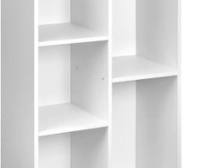 Bookcase with 5 Compartments, Office Shelf, Bookshelf, Living Room, Bedroom, Cube, White 50 x 24 x 80 cm