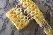 Matching baby cardigan and hat