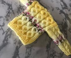 Matching baby cardigan and hat