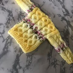 Matching baby cardigan and hat