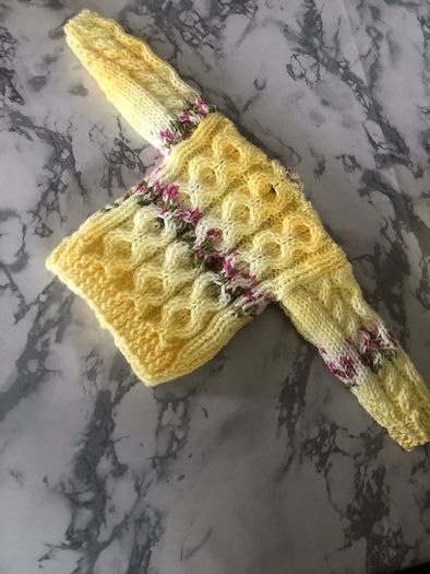 Matching baby cardigan and hat