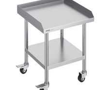 Stainless Steel Work Table 61x61 cm Commercial Food Prep Table W/ 4 Casters