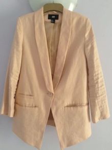 H&M Linen Blazer Powder Pink