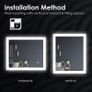 600x500mm Bathroom Mirror With Lights, Horizontal Vertical/Sensor Switch LED Illuminated Bath Vanity Wall-Mounted Mirrors (FREE POSTAGE) Image 2