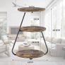 Side Table Set of 2, Bedside Small Coffee Table with 3 Color LED Lights, End Table with 3 Tier Storage Shelves for Living Room Bedroom, Rustic Brown Image 3